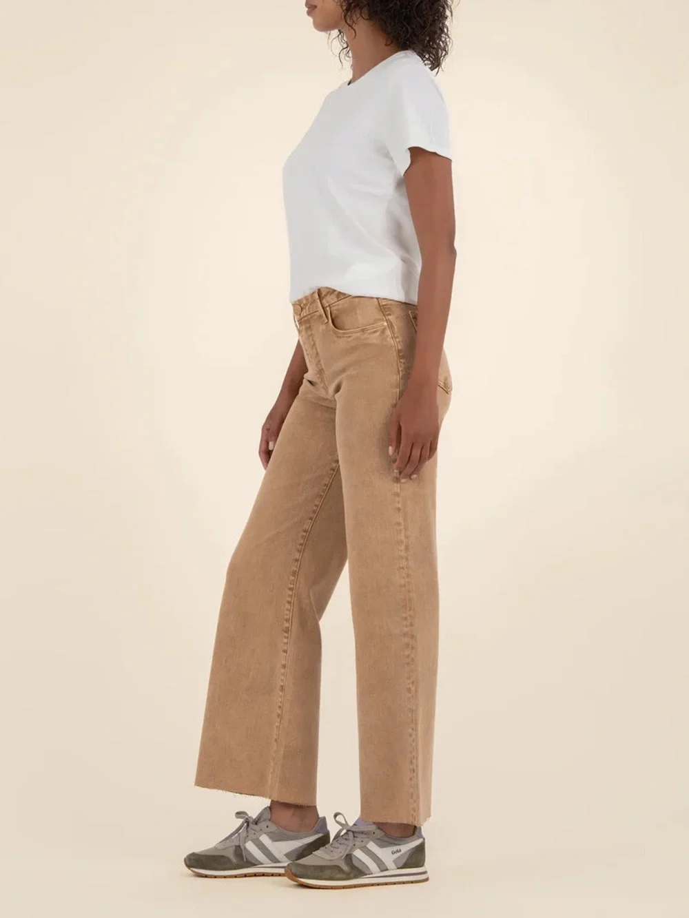 Kut from the Kloth High-Rise Wide Leg Jeans in Camel - Picture 4 of 11